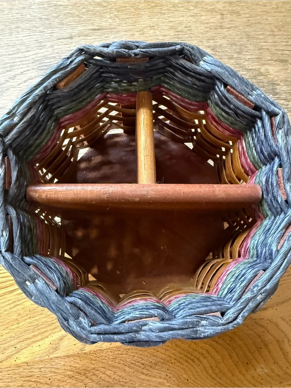 Vintage Fox Creek Basket Co. Divided Basket Organizer Lazy Susan Americana USA